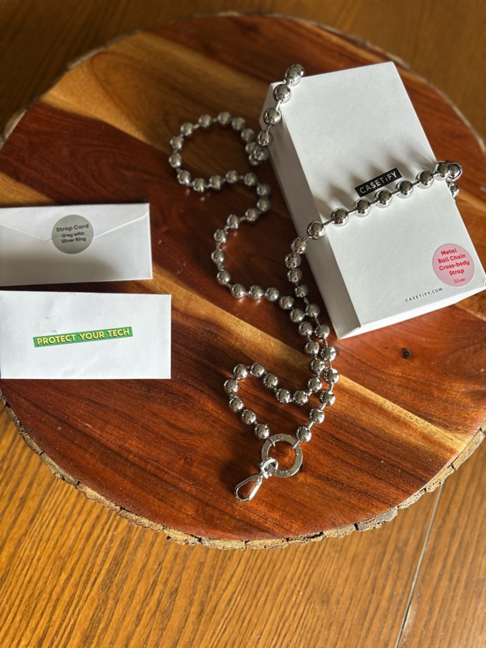 Casetify Shiny Silver Ball Chain Strap